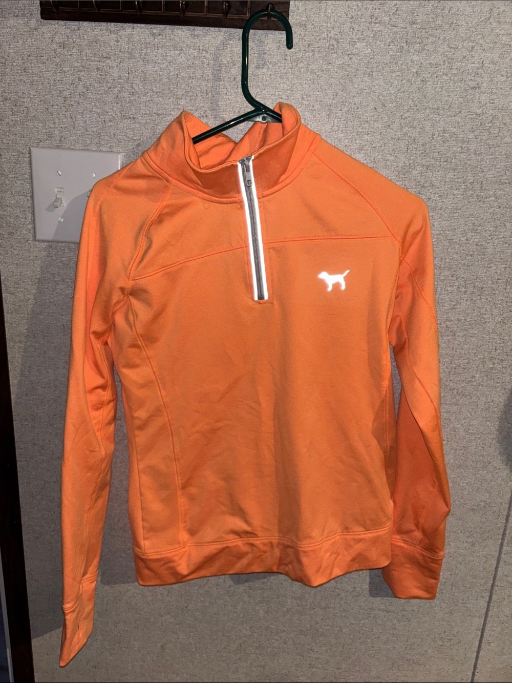 Victoria's Secret PINK Orange Half-Zip Pullover